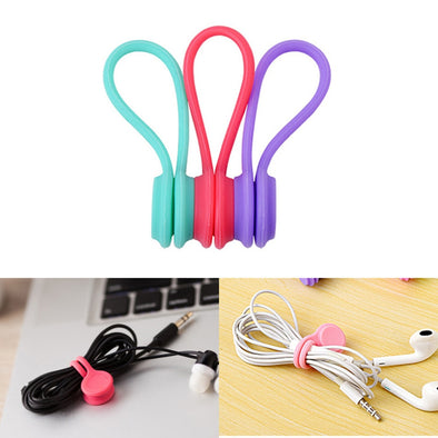 3PCS Silicone Magnet Coil Earphone Cable Winder